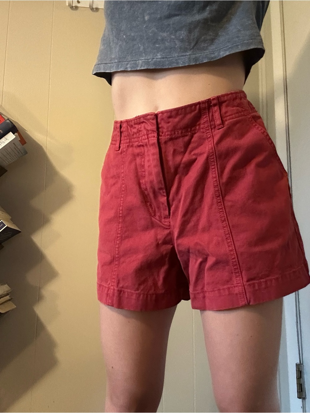 Universal Thread Size 2 Women's Red High-Rise Cotton Bermuda Shorts - Picture 2 of 7